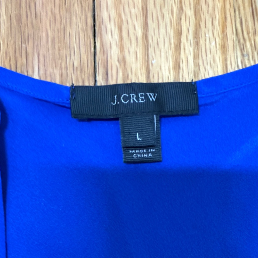 Silk V-Neck Cami Tank Top - Cobalt Blue - Picture 2 of 3